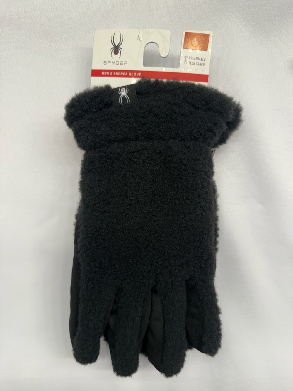 Spyder Black Sherpa Touchscreen Gloves - Men’s Large